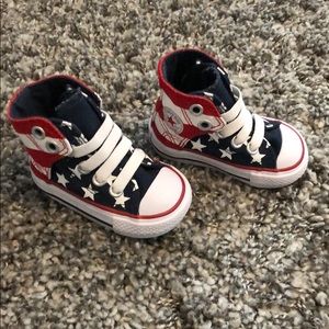 High top converse american flag sneaker